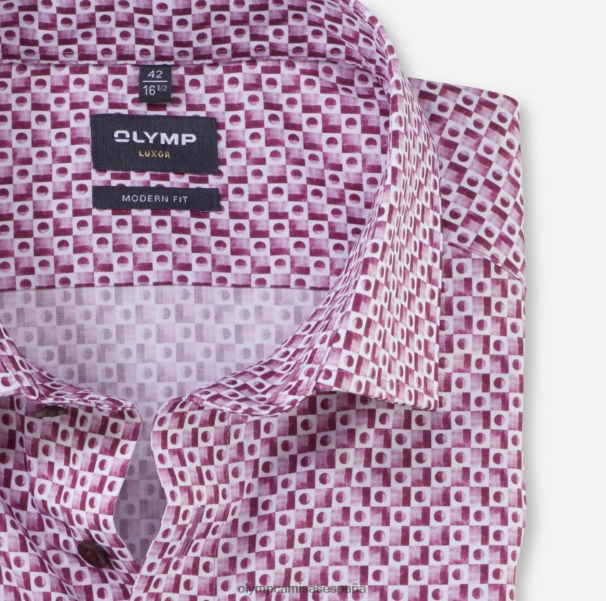 ropa OLYMP Luxor Modern Fit, camisa business, global kent, fucsia 8N2F1186