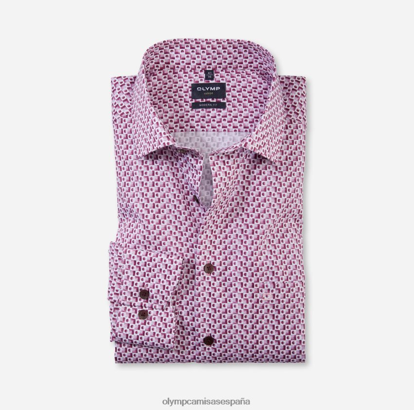 ropa OLYMP Luxor Modern Fit, camisa business, global kent, fucsia 8N2F926