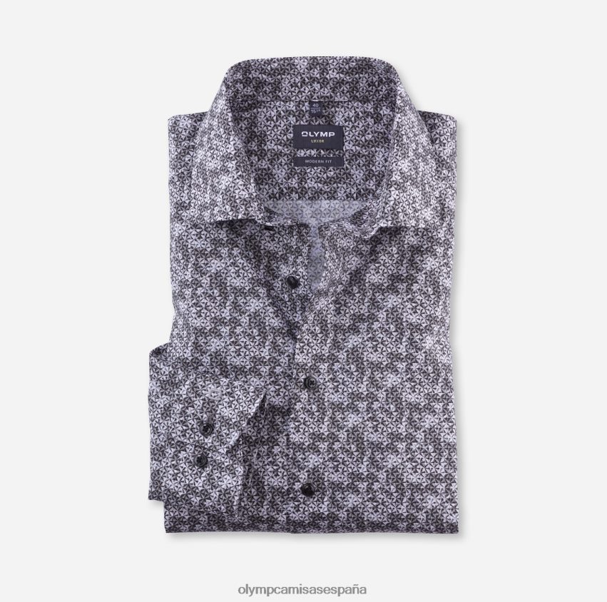 ropa OLYMP Luxor Modern Fit, camisa business, global kent, gris topo 8N2F1019
