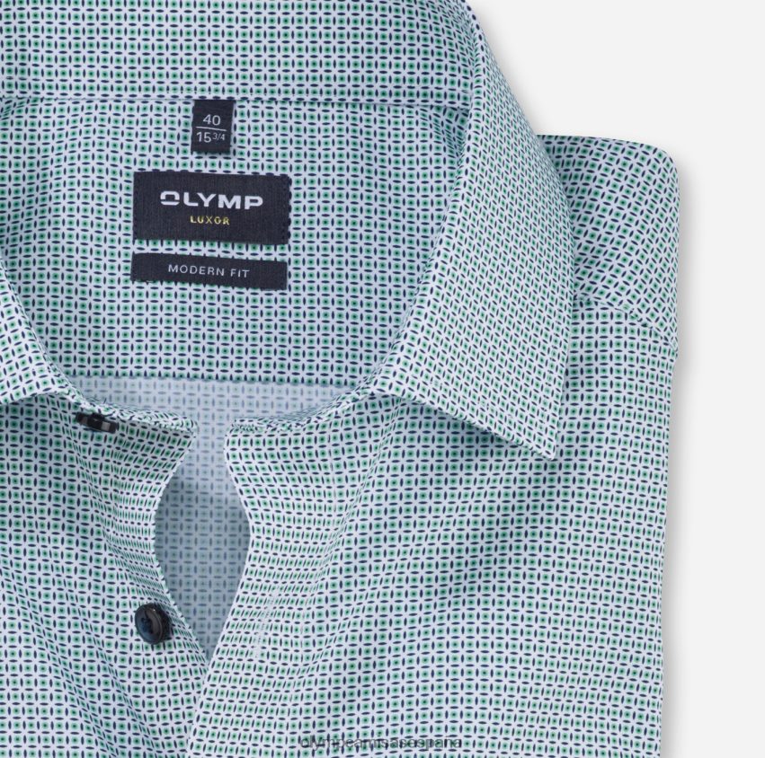 ropa OLYMP Luxor Modern Fit, camisa business, global kent, verde claro 8N2F1228