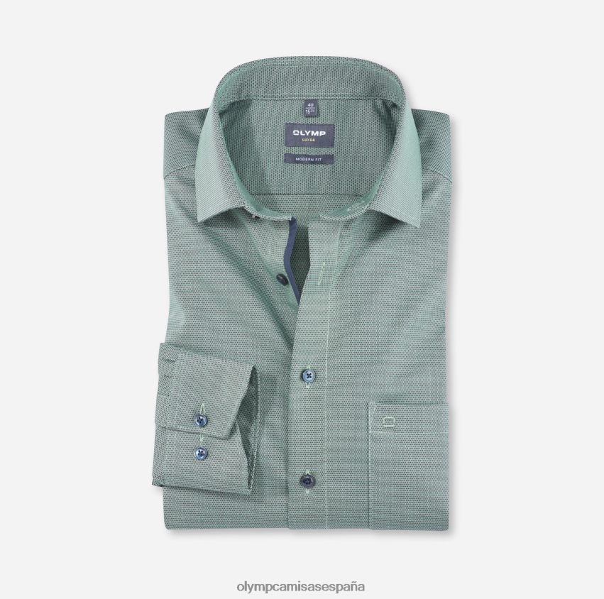 ropa OLYMP Luxor Modern Fit, camisa business, global kent, verde claro 8N2F1326