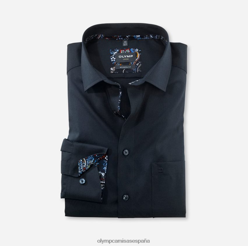 ropa OLYMP Luxor Modern Fit, camisa business, manga larga extralarga, Global Kent, cobalto 8N2F1425