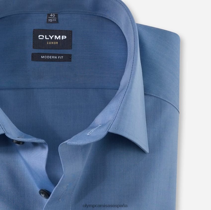 ropa OLYMP Luxor Modern Fit, camisa business, manga larga extralarga, New Kent, azul 8N2F1455