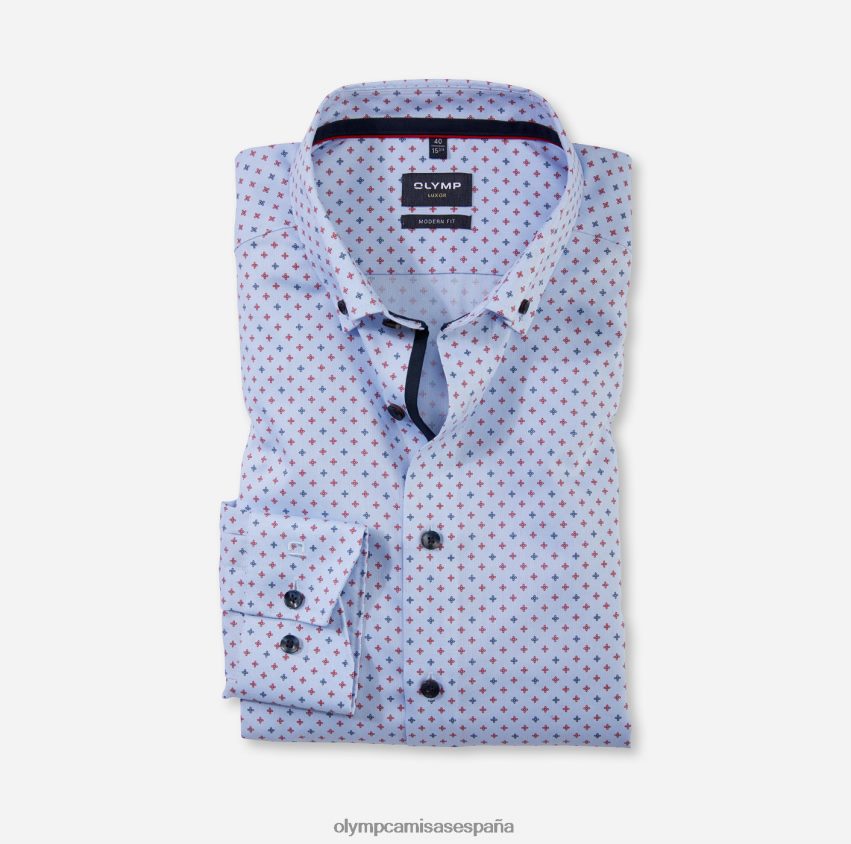ropa OLYMP Luxor Modern Fit, camisa business, manga larga extralarga, botones, rojo 8N2F1428