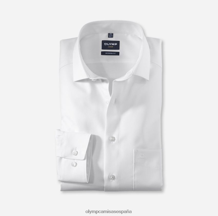 ropa OLYMP Luxor Modern Fit, camisa de negocios, Global Kent, blanco 8N2F1081