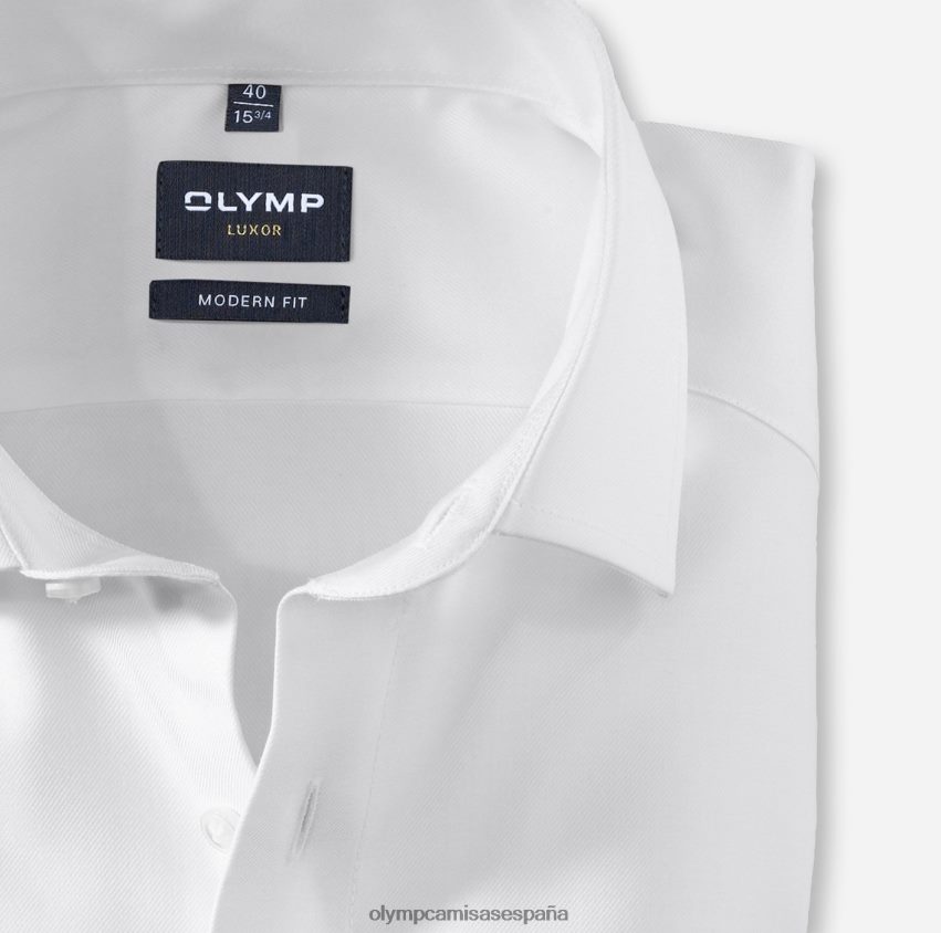 ropa OLYMP Luxor Modern Fit, camisa de negocios, Global Kent, blanco 8N2F1081