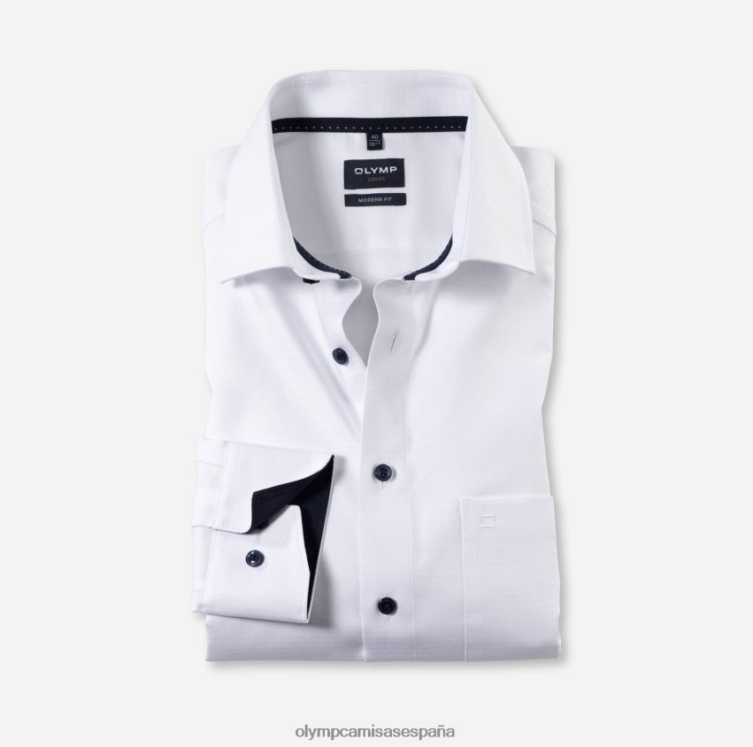 ropa OLYMP Luxor Modern Fit, camisa de negocios, Global Kent, blanco 8N2F1258