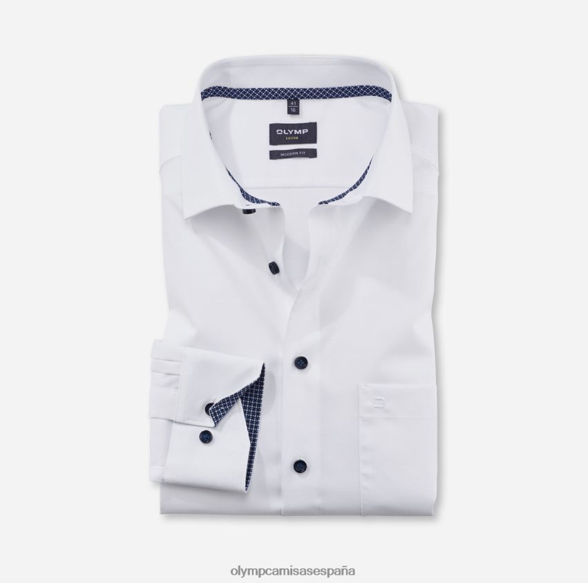 ropa OLYMP Luxor Modern Fit, camisa de negocios, Global Kent, blanco 8N2F1290