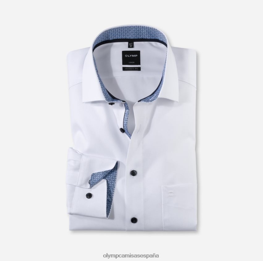 ropa OLYMP Luxor Modern Fit, camisa de negocios, Global Kent, blanco 8N2F963