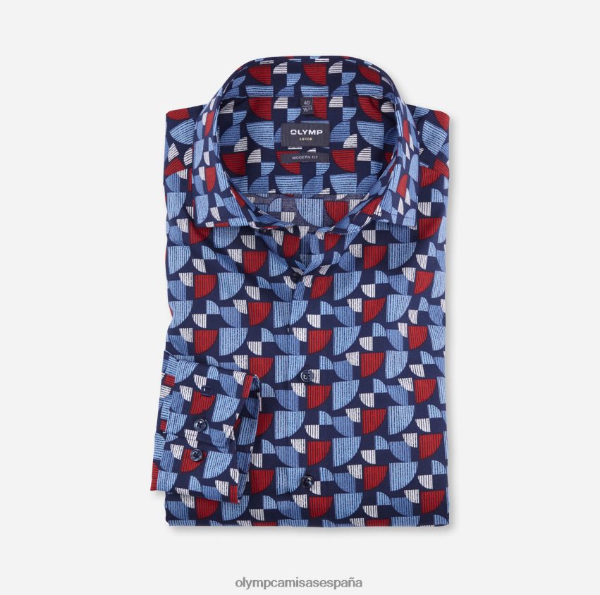 ropa OLYMP Luxor Modern Fit, camisa de negocios, Global Kent, rojo 8N2F1014