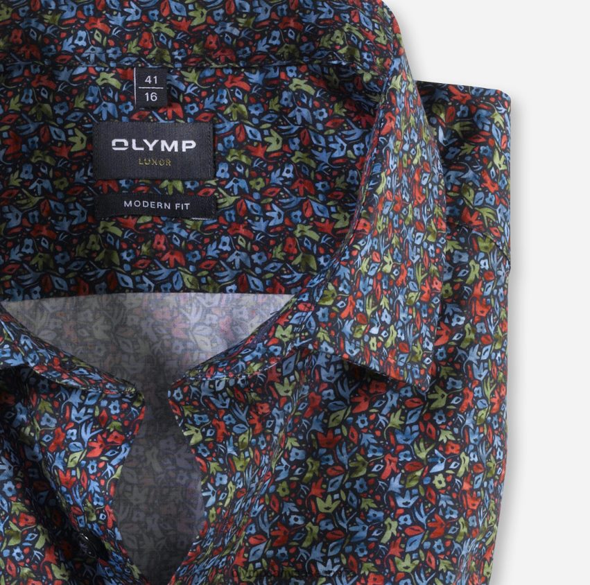 ropa OLYMP Luxor Modern Fit, camisa de negocios, Global Kent, rojo 8N2F1092