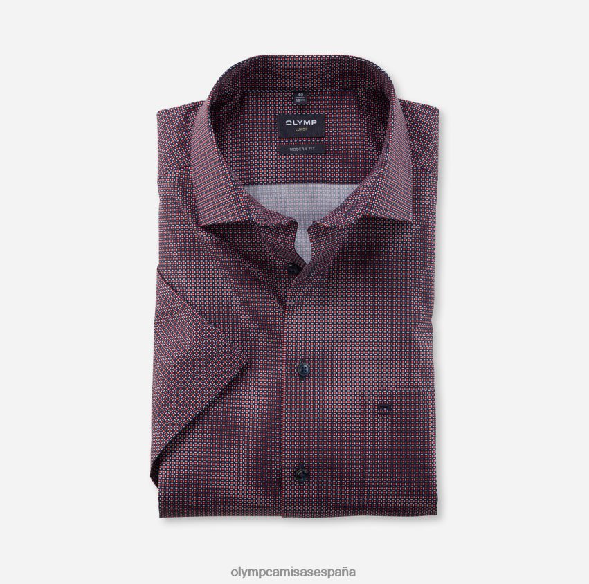 ropa OLYMP Luxor Modern Fit, camisa de negocios, Global Kent, rojo 8N2F1163