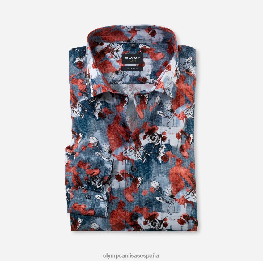 ropa OLYMP Luxor Modern Fit, camisa de negocios, Global Kent, rojo 8N2F1191
