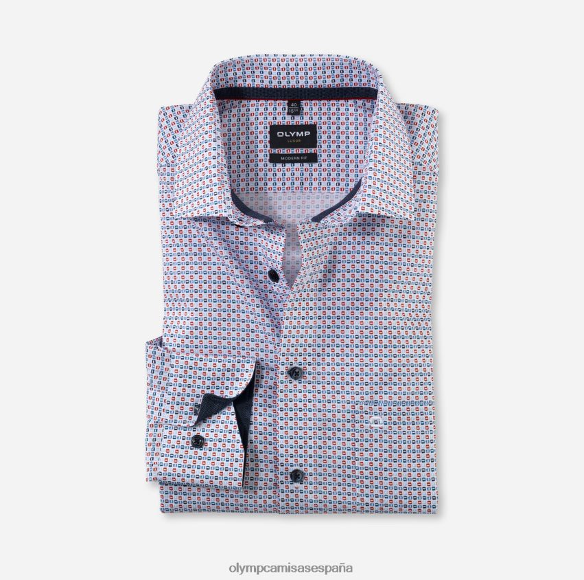 ropa OLYMP Luxor Modern Fit, camisa de negocios, Global Kent, rojo 8N2F1216