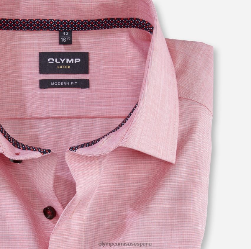 ropa OLYMP Luxor Modern Fit, camisa de negocios, Global Kent, rojo 8N2F1223