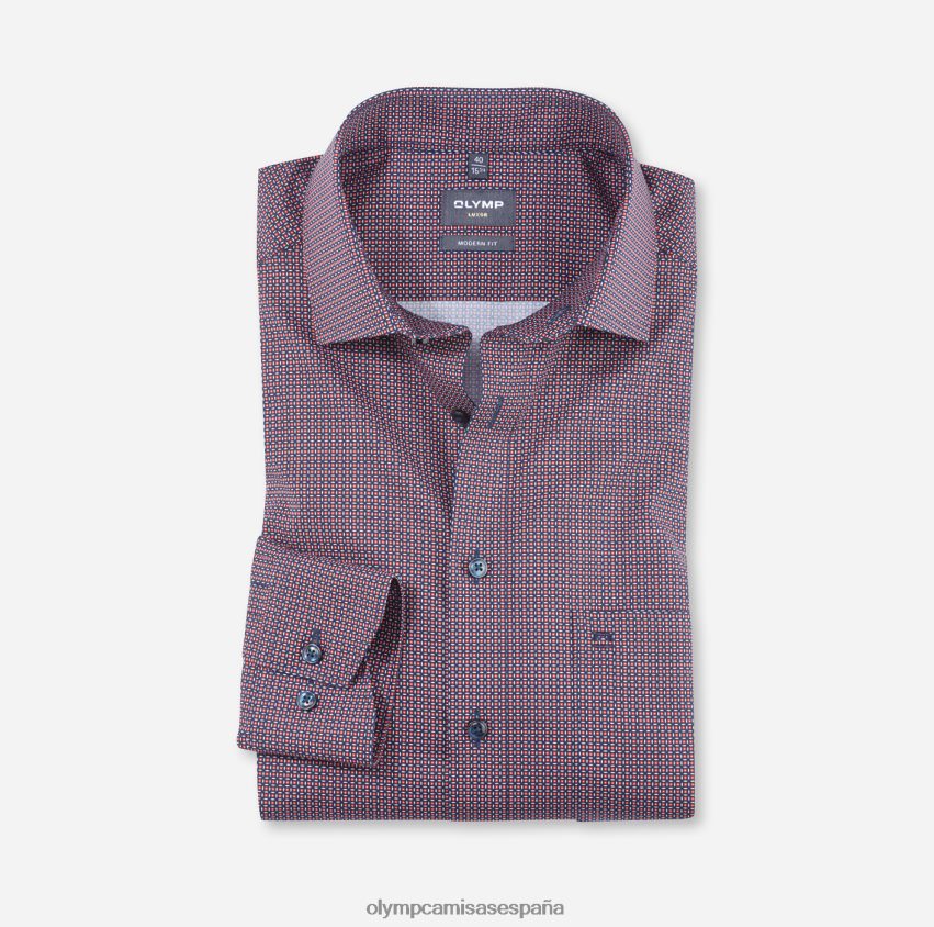 ropa OLYMP Luxor Modern Fit, camisa de negocios, Global Kent, rojo 8N2F1230