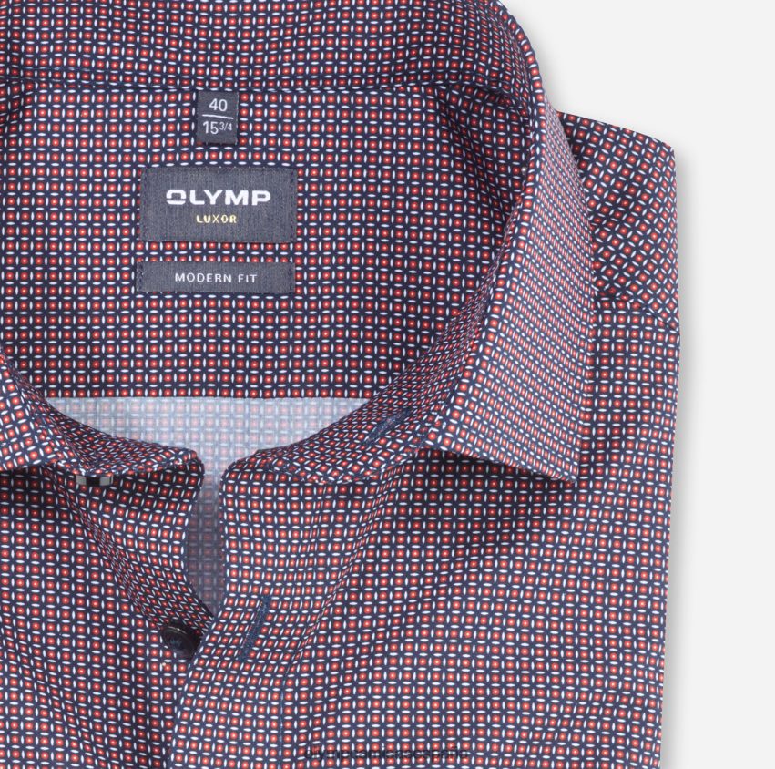ropa OLYMP Luxor Modern Fit, camisa de negocios, Global Kent, rojo 8N2F1230