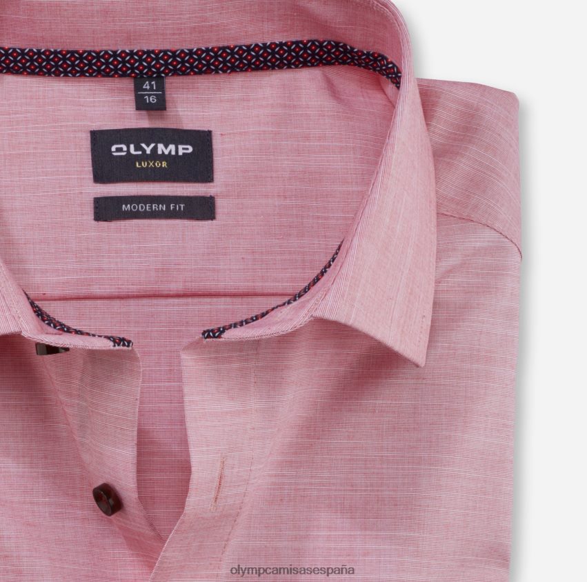 ropa OLYMP Luxor Modern Fit, camisa de negocios, Global Kent, rojo 8N2F1298