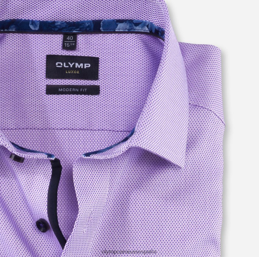 ropa OLYMP Luxor Modern Fit, camisa de negocios, Global Kent, violeta 8N2F1308
