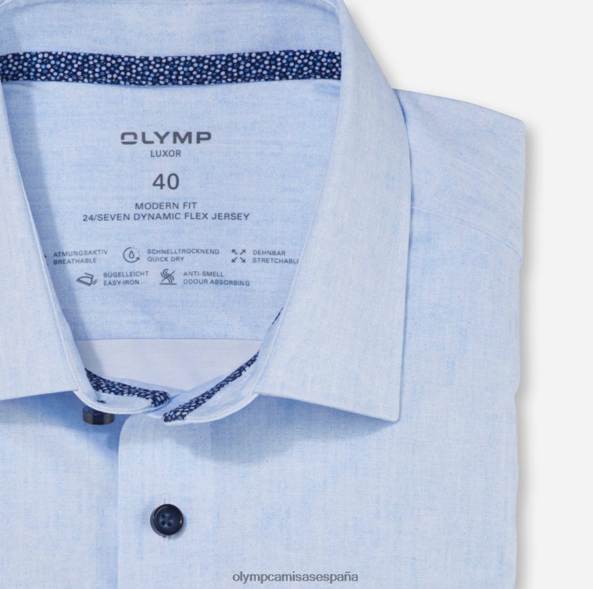 ropa OLYMP camisa business luxor 24/7 modern fit, new kent, azul 8N2F1091