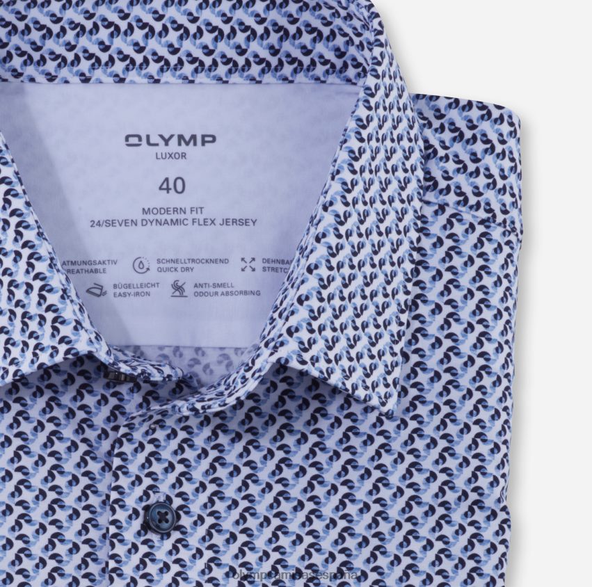 ropa OLYMP camisa business luxor 24/7 modern fit, new kent, azul 8N2F1101