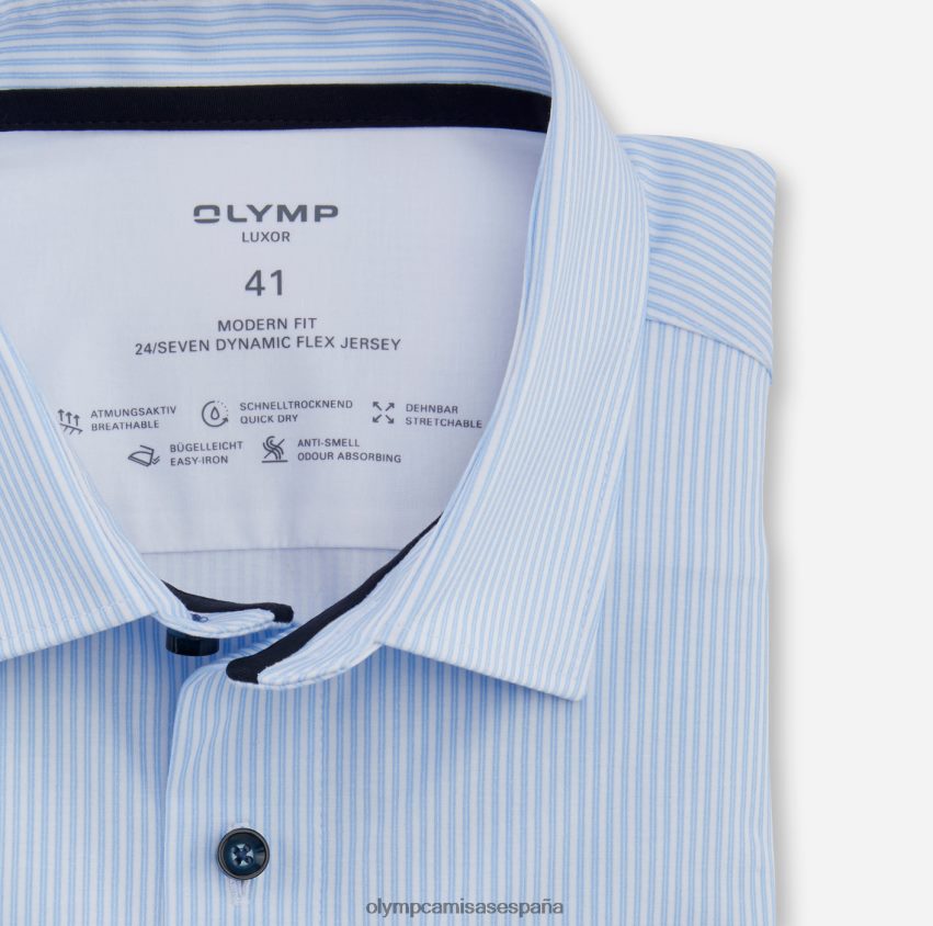 ropa OLYMP camisa business luxor 24/7 modern fit, new kent, azul 8N2F997