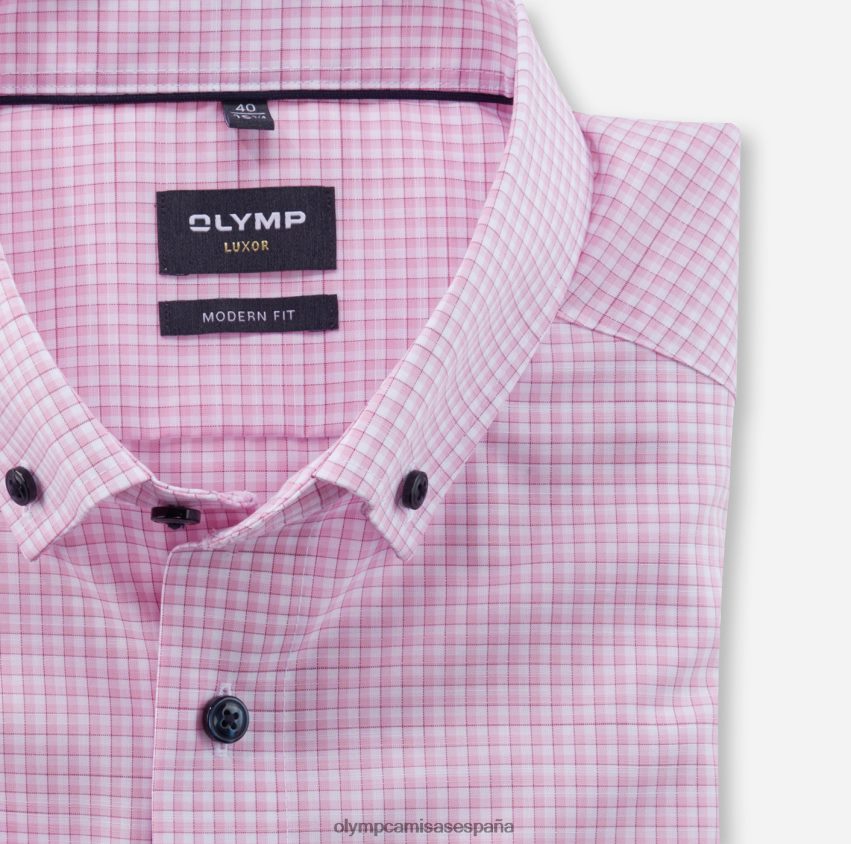 ropa OLYMP camisa business luxor modern fit, con botones, rosa 8N2F1151