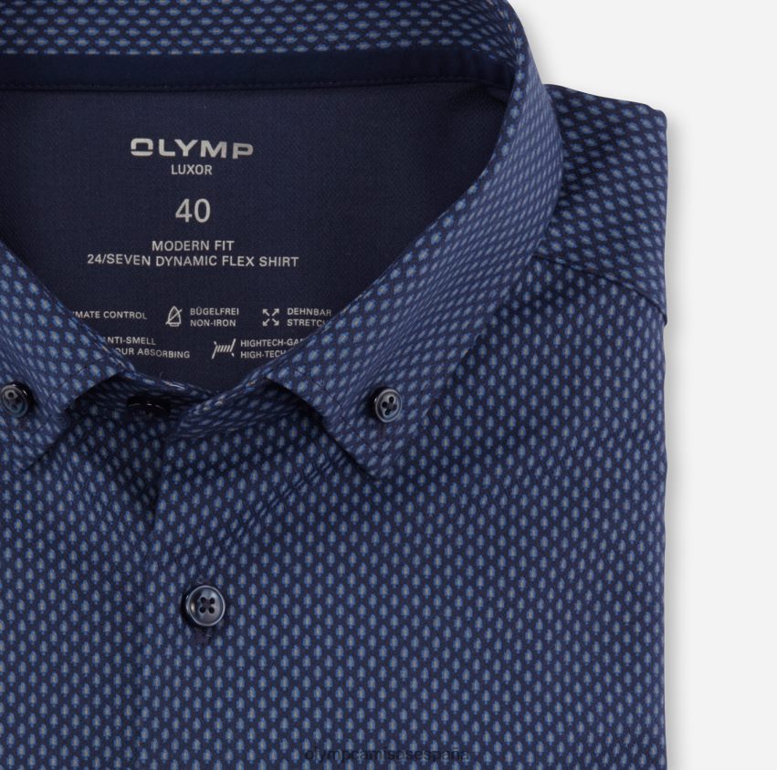ropa OLYMP luxor 24/7 modern fit, camisa business, con botones, marino 8N2F1013