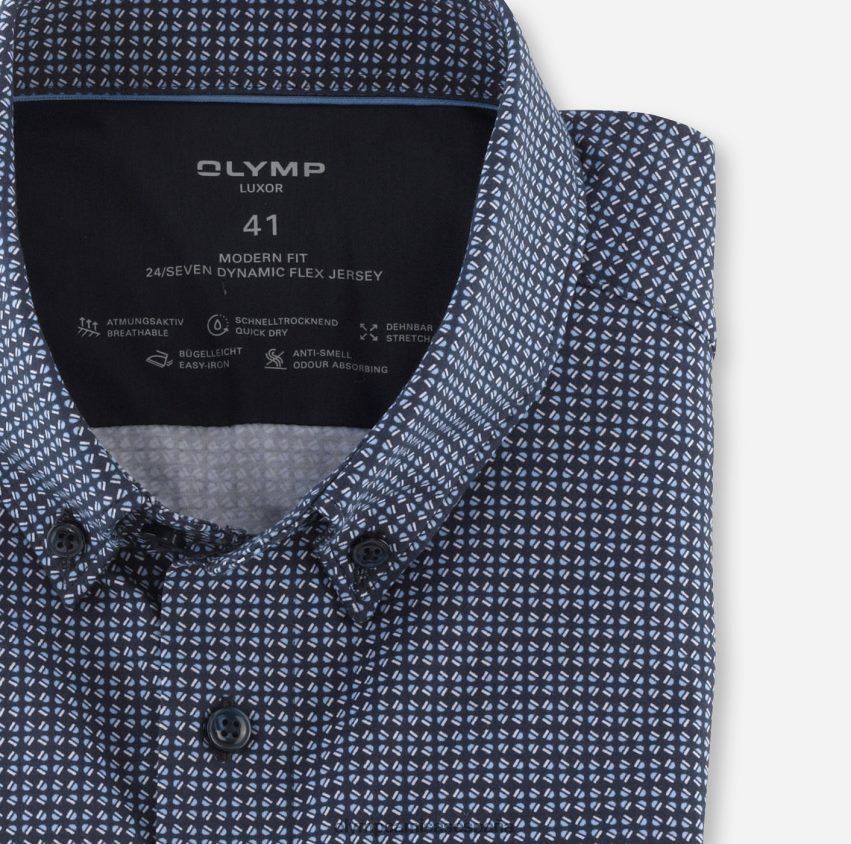 ropa OLYMP luxor 24/7 modern fit, camisa business, con botones, marino 8N2F1077