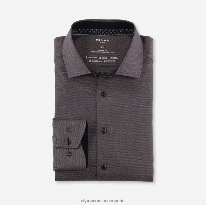 ropa OLYMP luxor 24/7 modern fit, camisa business, global kent, antracita 8N2F980