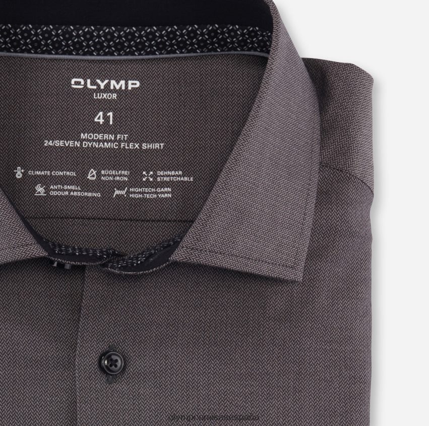ropa OLYMP luxor 24/7 modern fit, camisa business, global kent, antracita 8N2F980