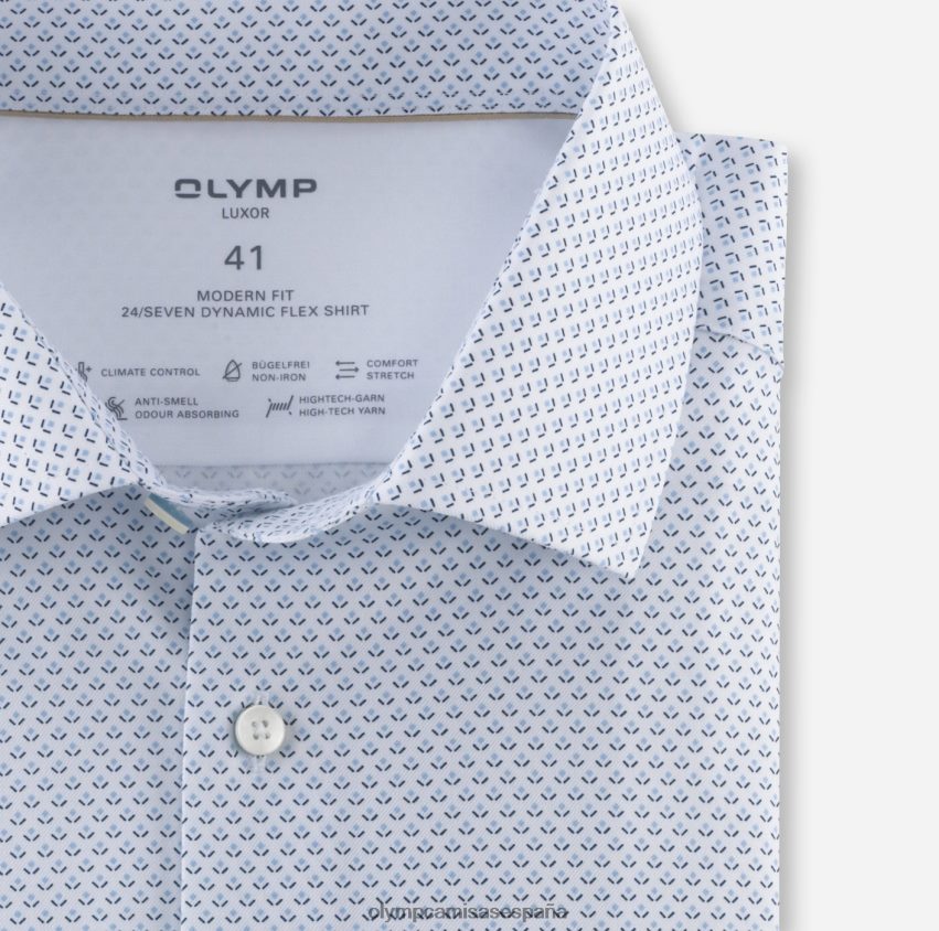 ropa OLYMP luxor 24/7 modern fit, camisa business, global kent, azul 8N2F1138