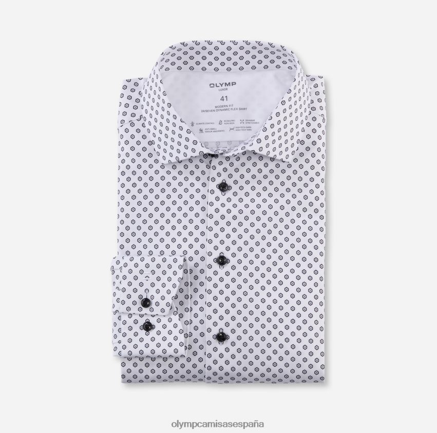 ropa OLYMP luxor 24/7 modern fit, camisa business, global kent, blanco 8N2F1060