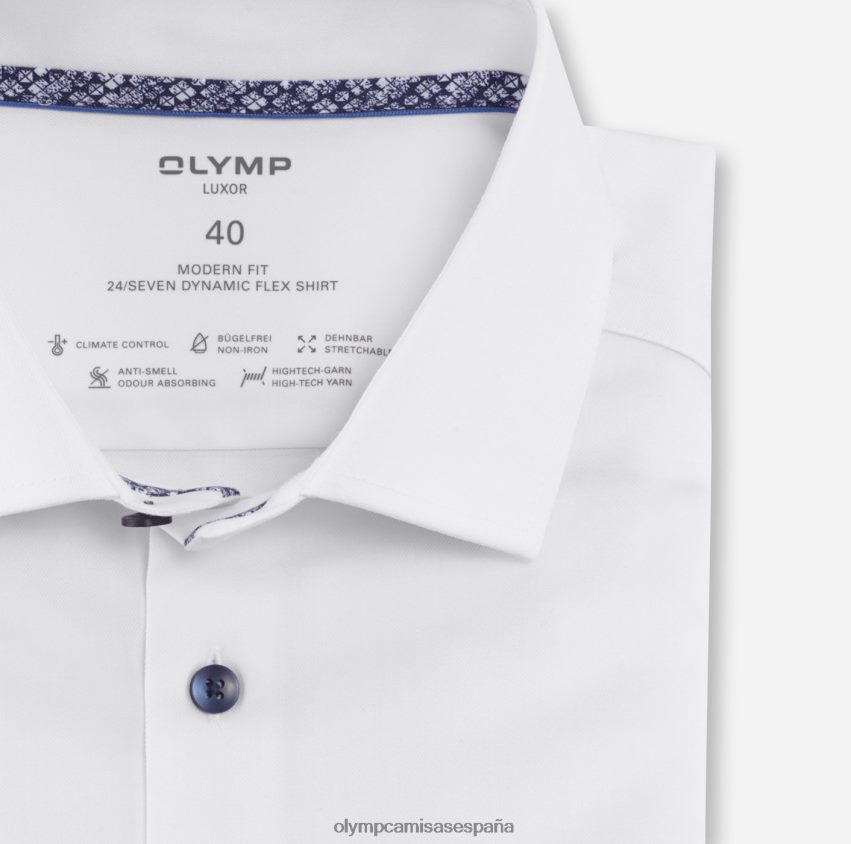 ropa OLYMP luxor 24/7 modern fit, camisa business, global kent, blanco 8N2F1068
