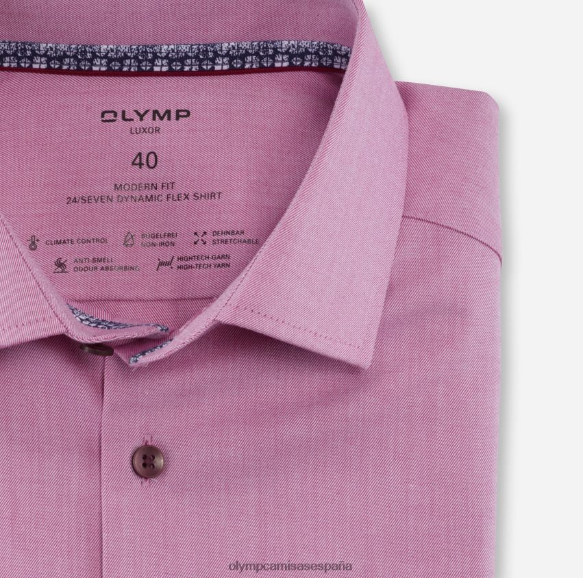 ropa OLYMP luxor 24/7 modern fit, camisa business, global kent, fucsia 8N2F1196
