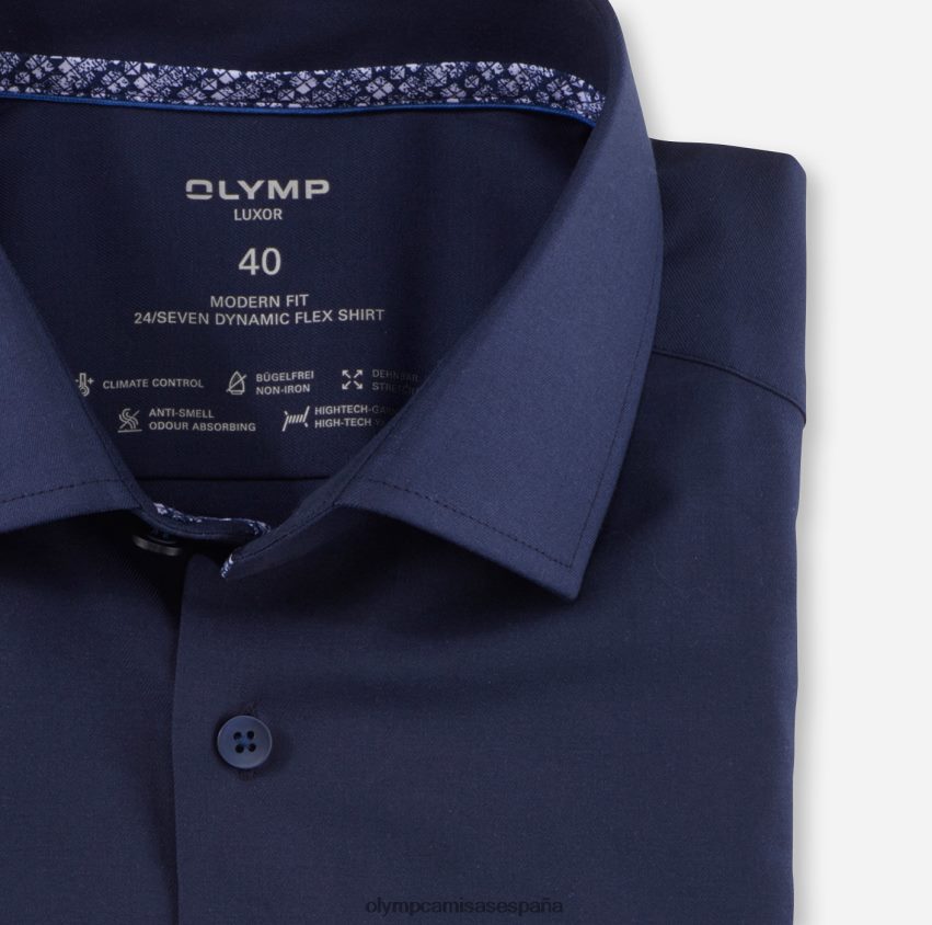 ropa OLYMP luxor 24/7 modern fit, camisa business, global kent, marine 8N2F1080