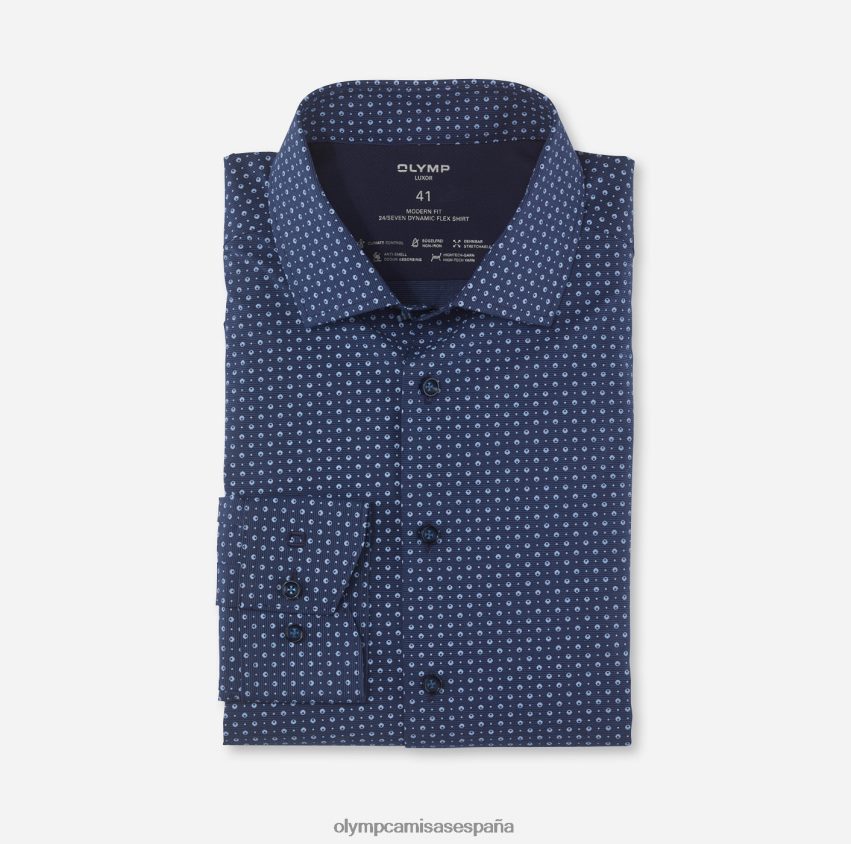 ropa OLYMP luxor 24/7 modern fit, camisa business, global kent, marine 8N2F1103