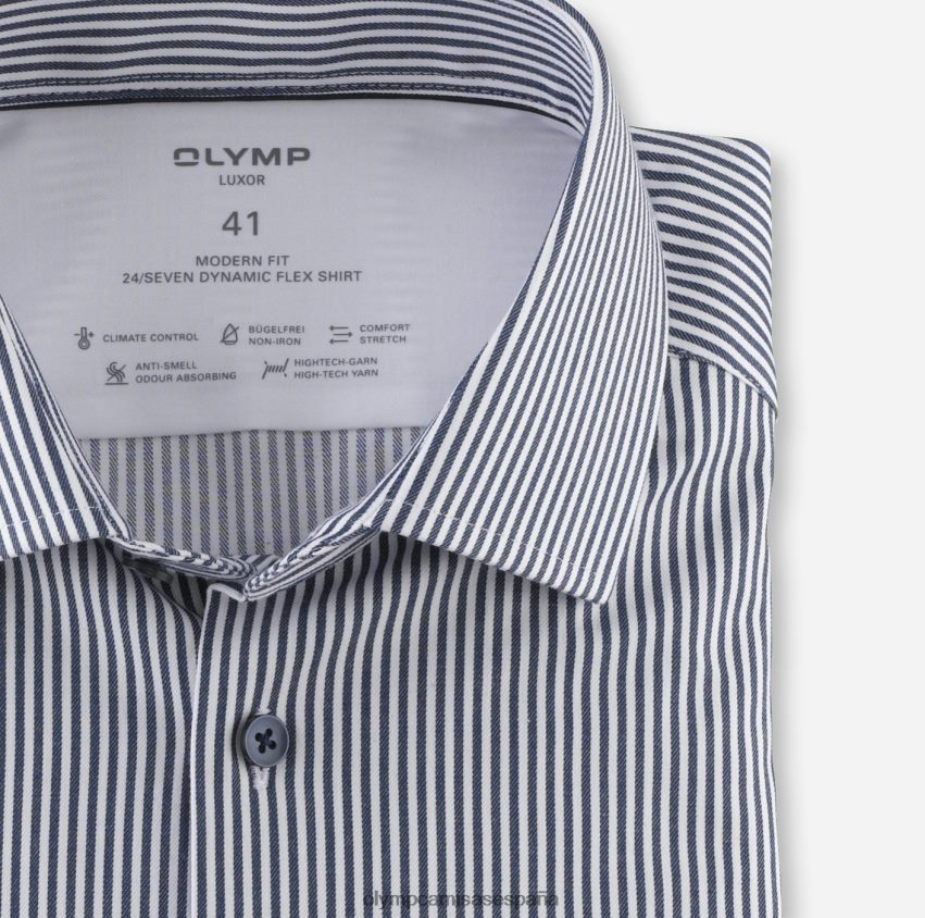 ropa OLYMP luxor 24/7 modern fit, camisa business, global kent, marine 8N2F959