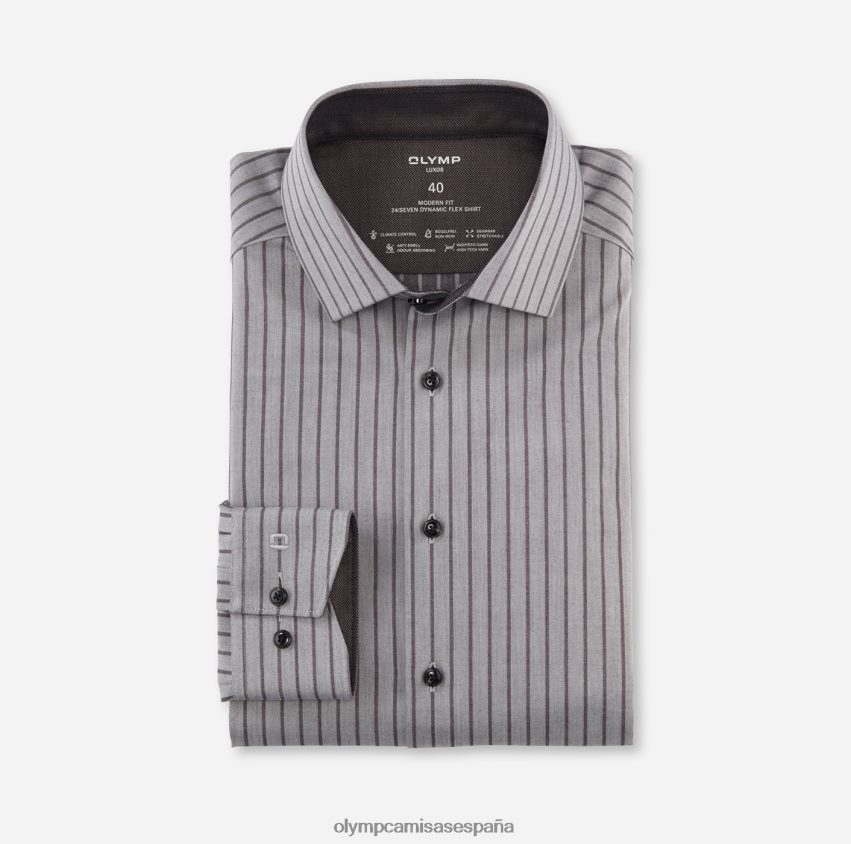 ropa OLYMP luxor 24/7 modern fit, camisa business, global kent, negro 8N2F1067