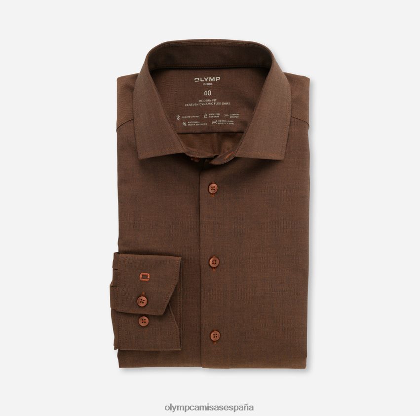 ropa OLYMP luxor 24/7 modern fit, camisa business, global kent, rojo naranja 8N2F1353