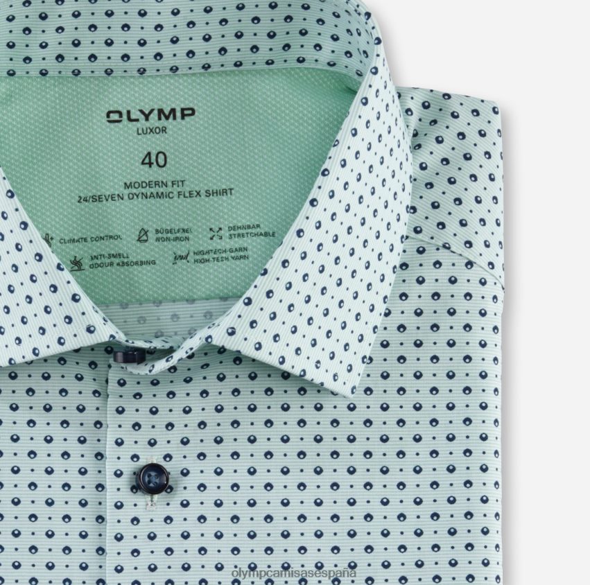 ropa OLYMP luxor 24/7 modern fit, camisa business, global kent, verde claro 8N2F1187