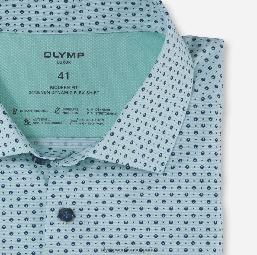 ropa OLYMP luxor 24/7 modern fit, camisa business, global kent, verde claro 8N2F1218