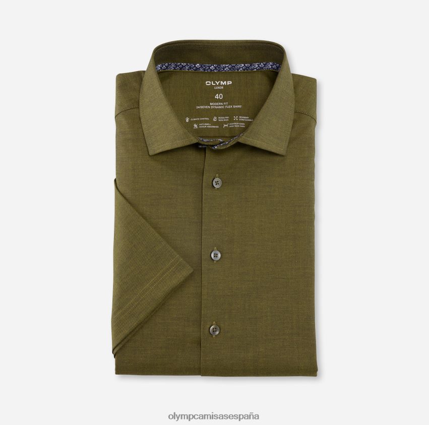 ropa OLYMP luxor 24/7 modern fit, camisa business, global kent, verde oscuro 8N2F1096