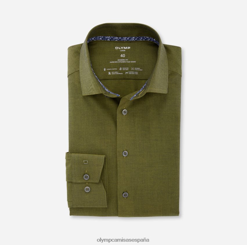 ropa OLYMP luxor 24/7 modern fit, camisa business, global kent, verde oscuro 8N2F1120