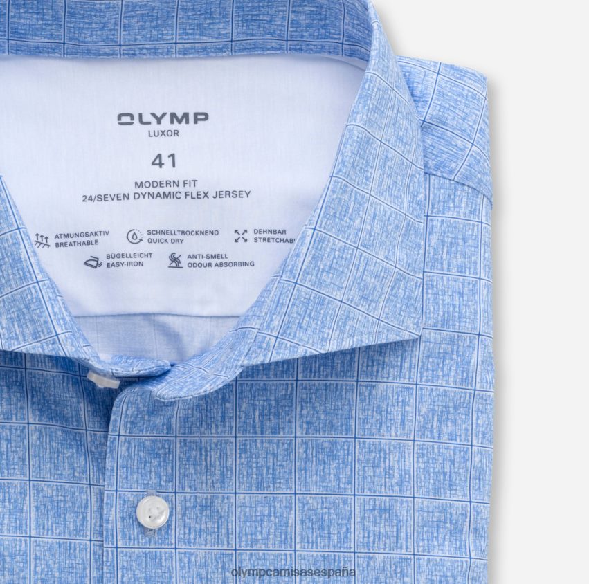 ropa OLYMP luxor 24/7 modern fit, camisa business, kent, azul 8N2F1347