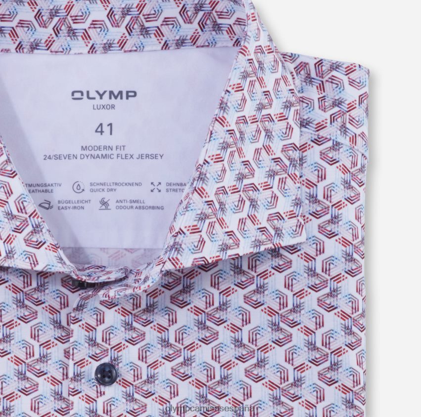 ropa OLYMP luxor 24/7 modern fit, camisa business, kent, blanco 8N2F1079