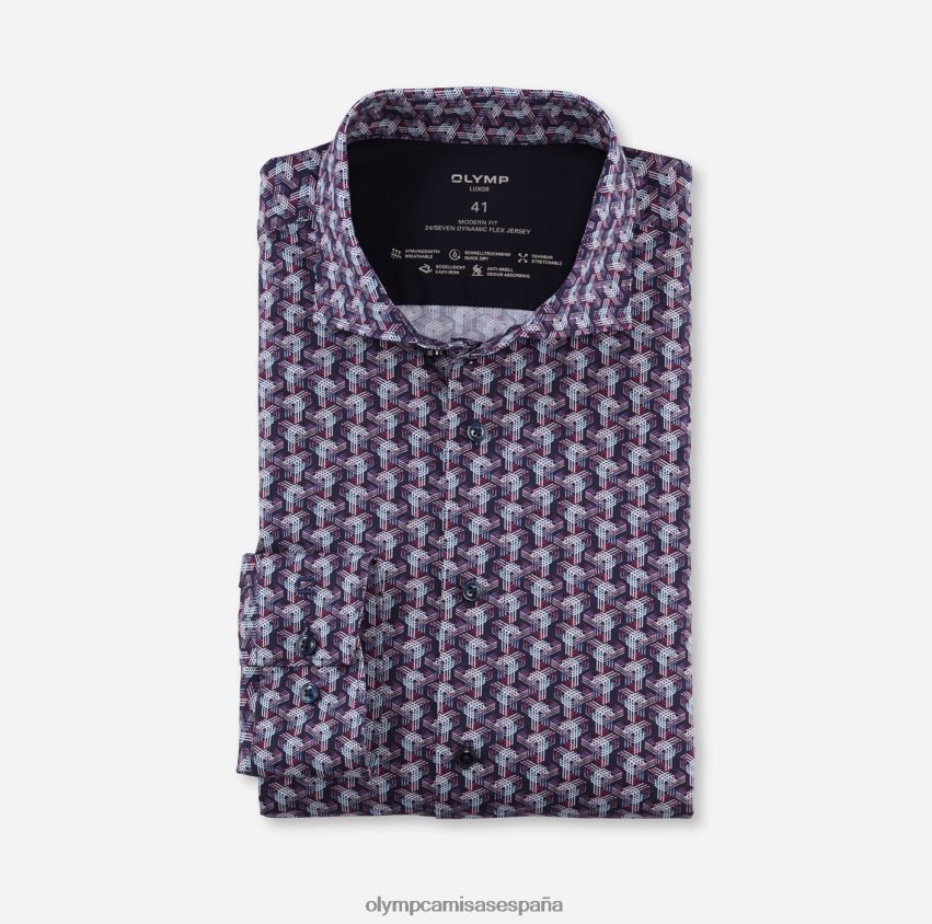 ropa OLYMP luxor 24/7 modern fit, camisa business, kent, marino 8N2F1084
