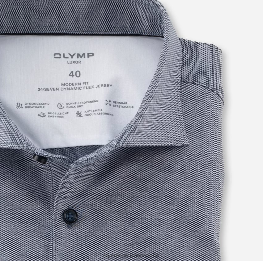 ropa OLYMP luxor 24/7 modern fit, camisa business, kent, marino 8N2F1143