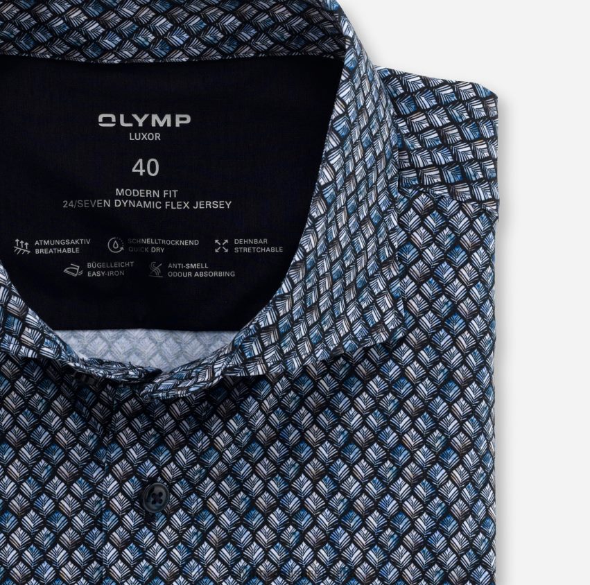 ropa OLYMP luxor 24/7 modern fit, camisa business, kent, marino 8N2F1342