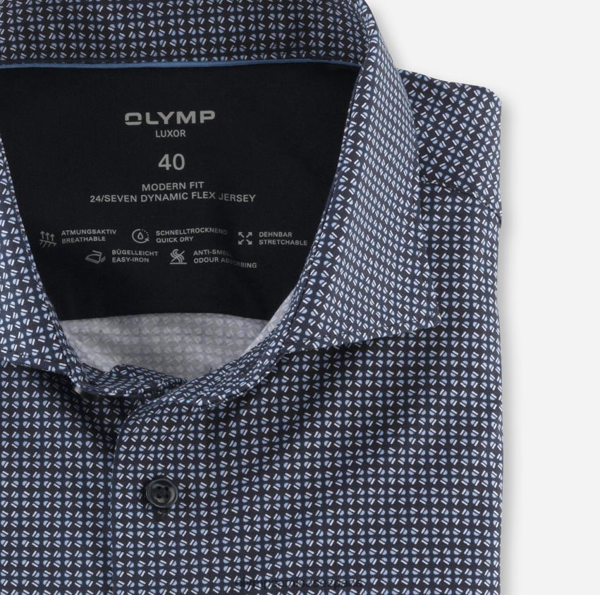 ropa OLYMP luxor 24/7 modern fit, camisa business, kent, marino 8N2F923